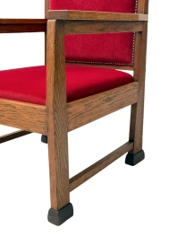 1920s Art Deco Lounge Chairs by Architect Schubad, Solid Oak & Velvet